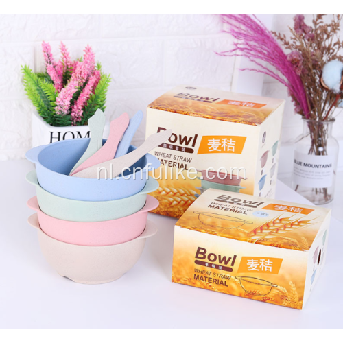 Kinderen Wheat Straw Bowls met lepel